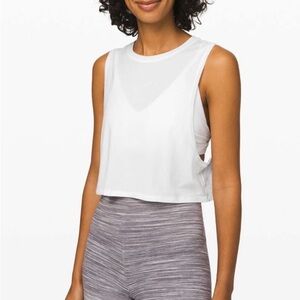 Lululemon Women’s White Muscle Love Crop Tank